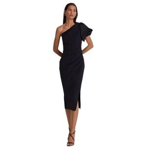 Ralph Lauren Women's One Shoulder Rushed Cocktail Formal Dress size 10 Event